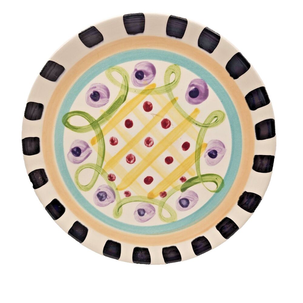 Vintage Vicki Carroll Art 8" Plate Razzle Dazzle Collection '97 Hand Painted
